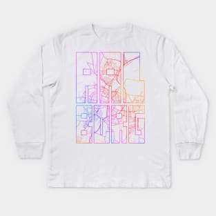 Aalborg, Jutland, Denmark City Map Typography - Colorful Kids Long Sleeve T-Shirt